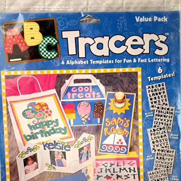 ABC "Tracers" 6 Alphabet Templates & Idea Book Fast Lettering Signs Cards Fabric - Picture 5 of 11